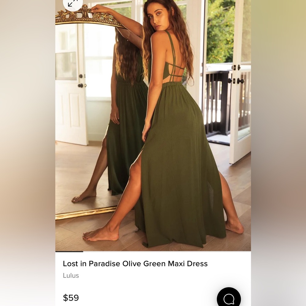 Lost in Paradise Olive Green Maxi Dress